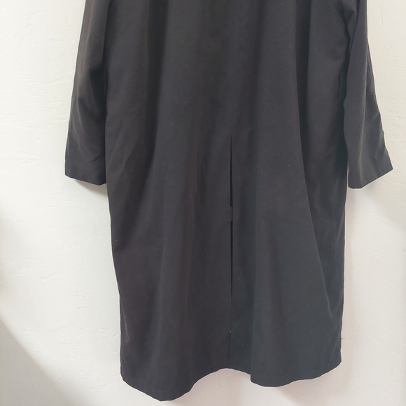 Ralph Lauren Black Trench Coat Vintage Size 44R Men Wool Liner Microfiber Soft - Picture 3 of 15